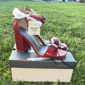 Red Worthington Heels - Size 8